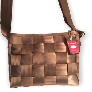 Harvey’s original seatbelt bag brown convertible messenger tote bag adjustable